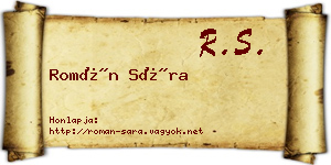 Román Sára névjegykártya